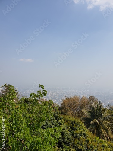 scenic view from top at chiang mai thailand dust dirty plant high