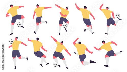 Soccer Players Action. Football Vector Sport Set