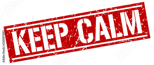 keep calm square grunge stamp