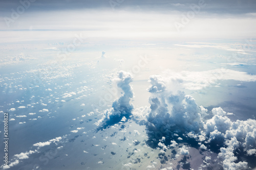 Beautiful cloud scenery over the South China Sea, from the air