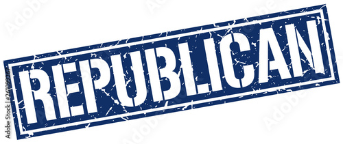 republican square grunge stamp