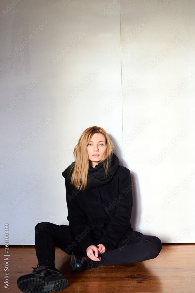 Relaxed woman on the floor. Relaxed woman on the floor.