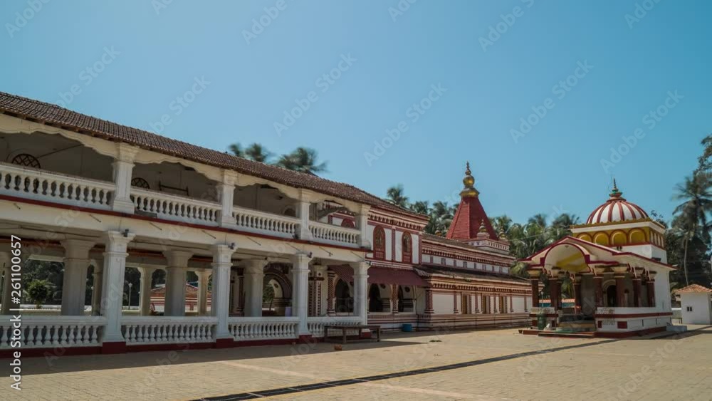 Hyperlapse Beautiful Hindu temple India Goa Morjim Hyperlapse Beautiful Hindu temple India Goa Morjim