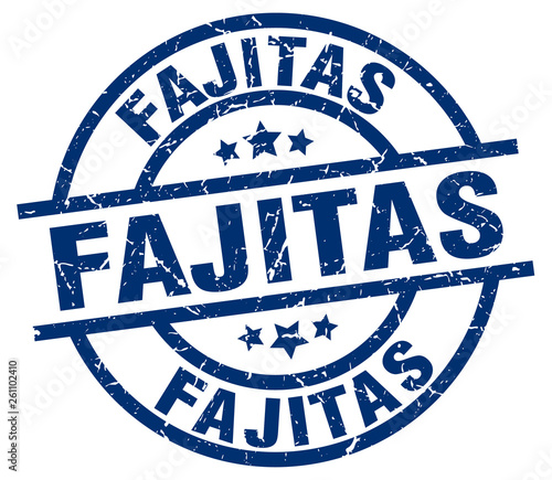 fajitas blue round grunge stamp