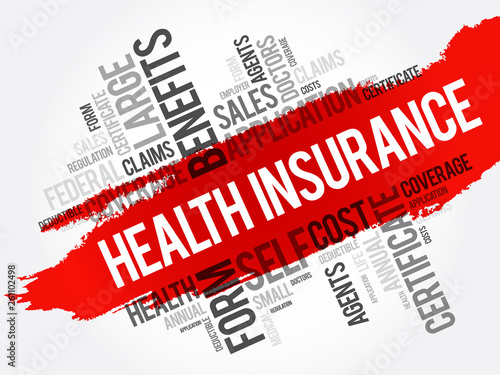 Health Insurance word cloud collage, healthcare concept background