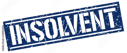 insolvent square grunge stamp