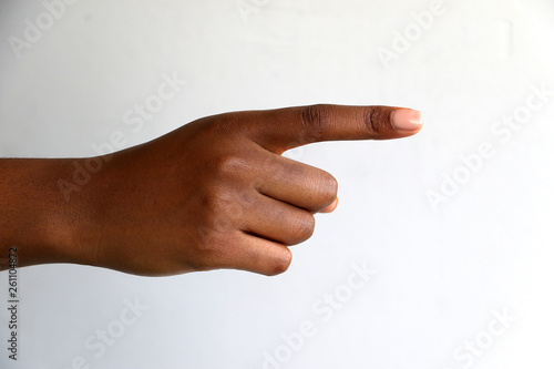Isolated black african female hand to be used in advertising