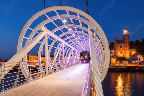 Pedestrian bridge in Ustka, Poland photo