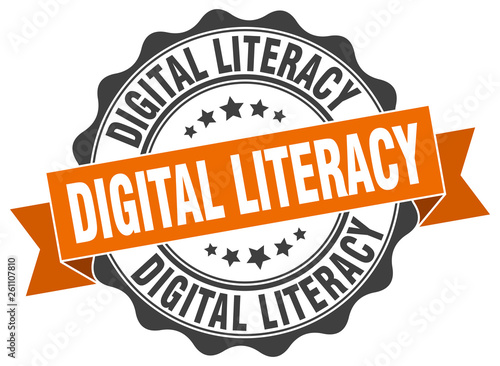 digital literacy stamp. sign. seal