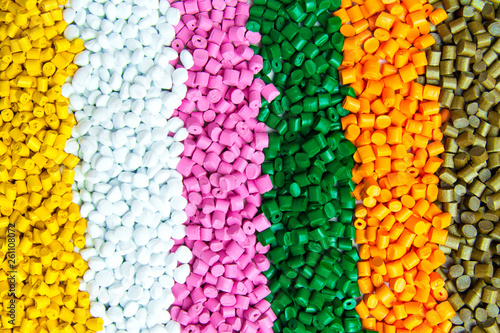 Obraz na płótnie Plastic pellets . Plastic granules after processing .Polymer.