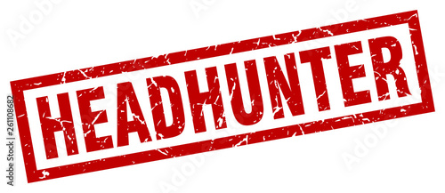 square grunge red headhunter stamp