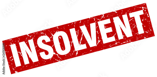 square grunge red insolvent stamp