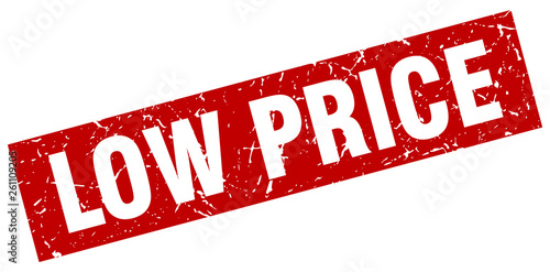 square grunge red low price stamp