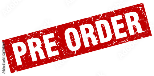 square grunge red pre order stamp