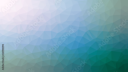 Turquoise to white geometric triangle low poly style gradient graphic background  vector clear template for business design