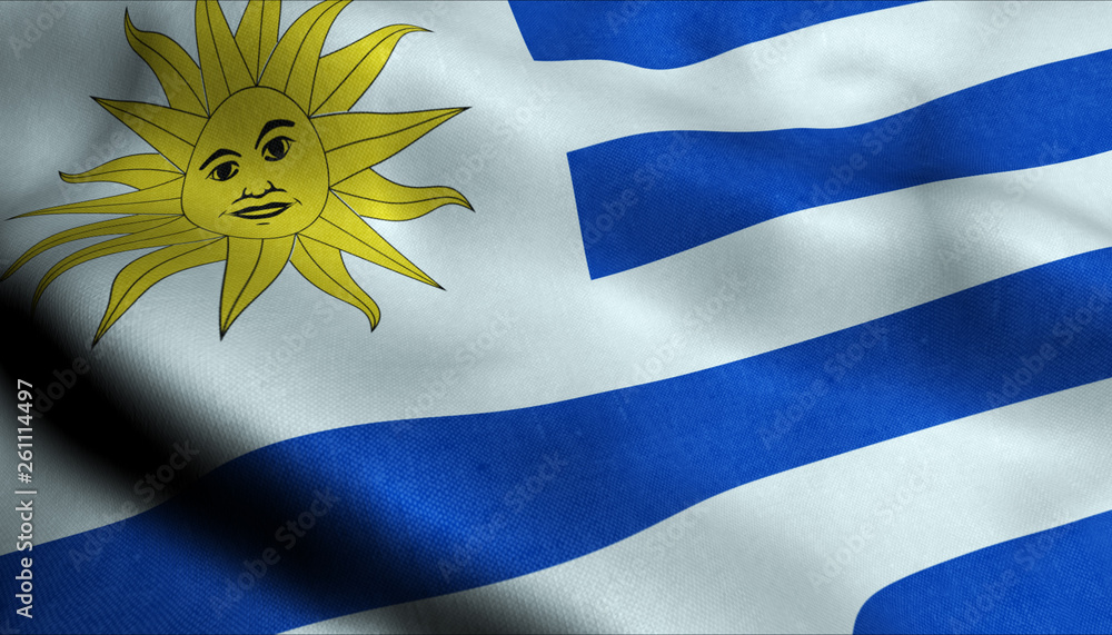 Obraz premium Uruguay Waving Flag in 3D