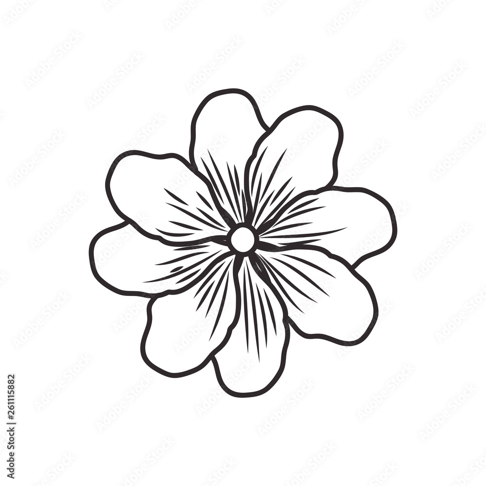 Fototapeta premium beautiful flower with leafs isolated icon