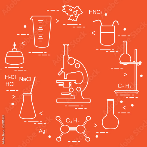 Chemistry scientific, education elements.