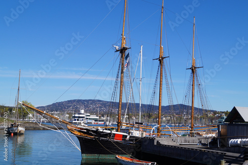 Photography Ein Segelschiff im Hafen von Oslo in Norwegen