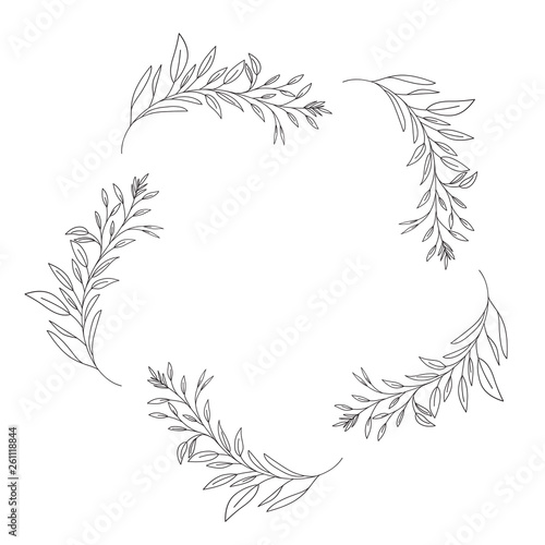 garland with flowers and leafs isolated icon