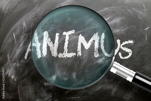 Konstfotografi Learn, study and inspect animus - pictured as a magnifying glass enlarging word