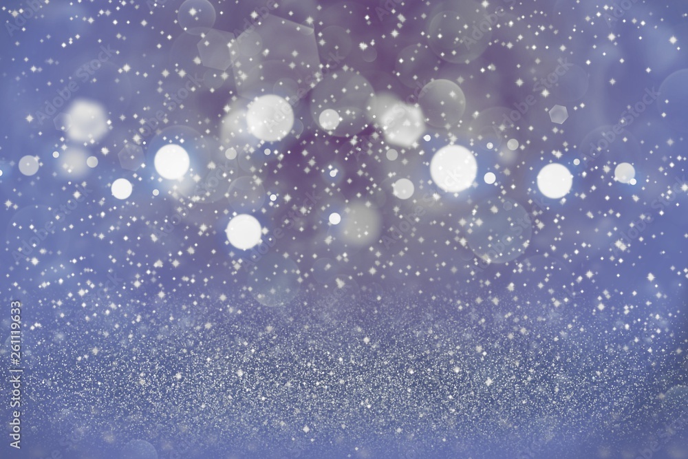 Obraz premium cute shining glitter lights defocused bokeh abstract background with sparks fly, festival mockup texture with blank space for your content