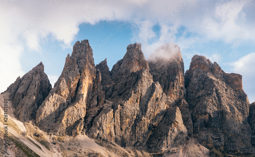 High mountain cliffs in the Dolomites, Italy