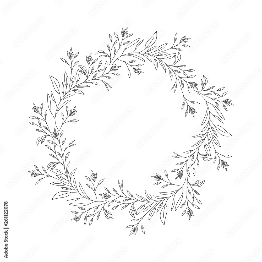 garland with flowers and leafs isolated icon garland with flowers and leafs isolated icon