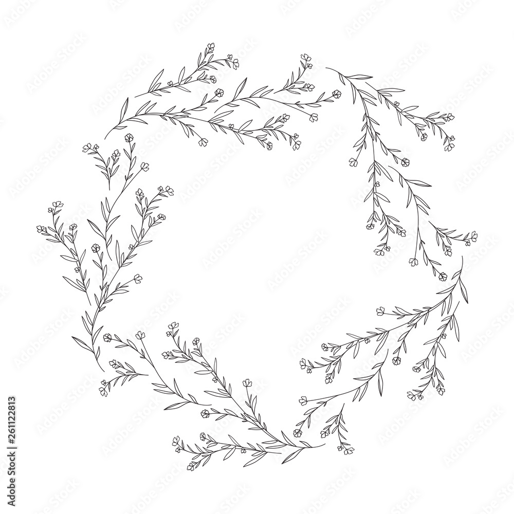 garland with flowers and leafs isolated icon garland with flowers and leafs isolated icon