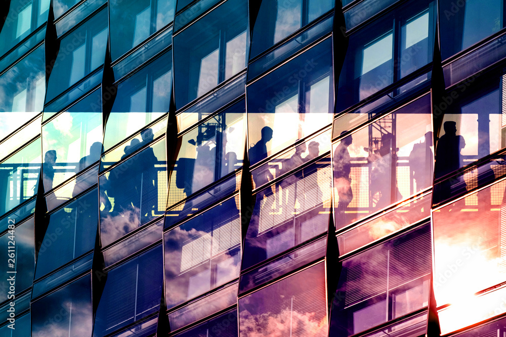 people and city double exposure - abstract business concept  - - obrazy, fototapety, plakaty 