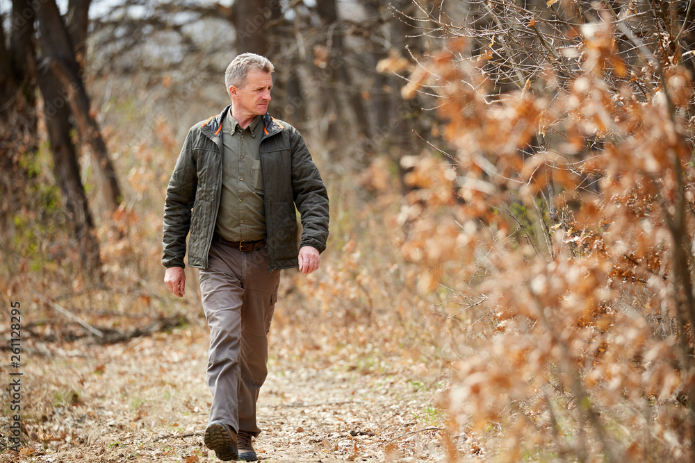 Forest ranger on a walk Forest ranger on a walk