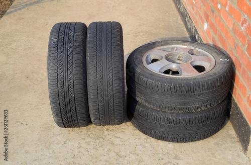 Wallpaper Mural Four wheel drive. Rubber tires. Summer rubber set for the car Torontodigital.ca