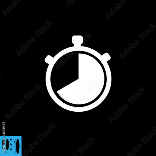 Stopwatch icon, sign white color - vector illustration