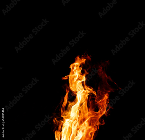 mystical orange burning fire fighting against the dark © woitzel
