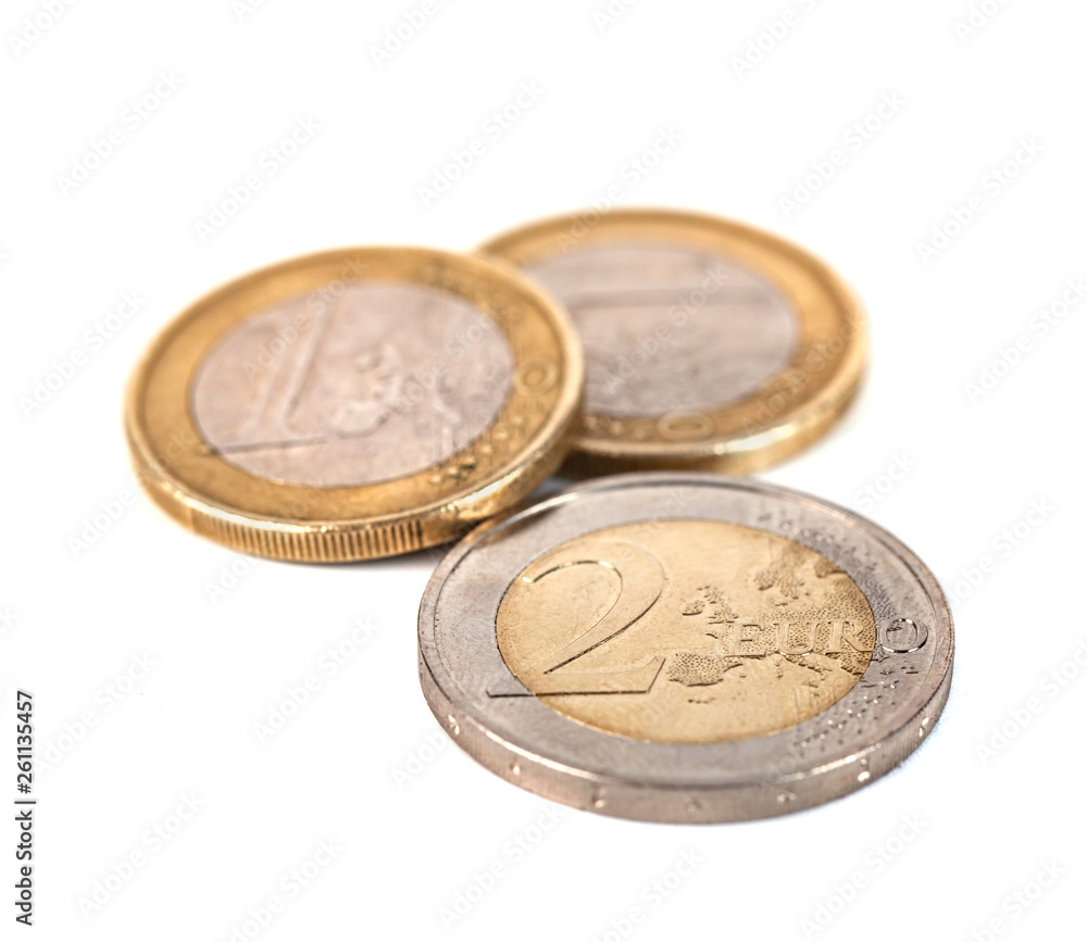 Pile of Euro coins isolated on white background Pile of Euro coins isolated on white background