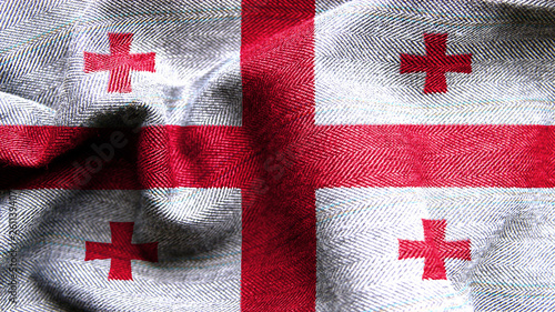 Fotografia High resolution Georgia flag flowing with texture fabric detail
