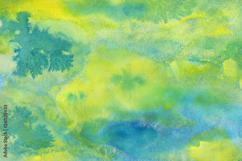 Naklejka premium Bright colorful watercolor paper textures on white background. Chaotic abstract organic design.