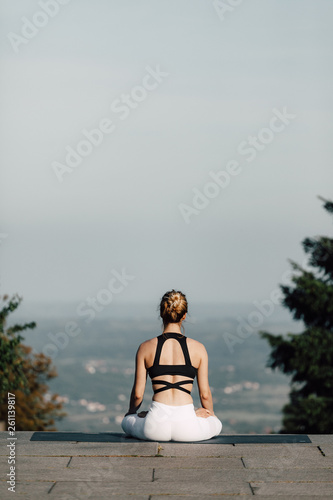 Wallpaper Mural Woman doing yoga in park Torontodigital.ca