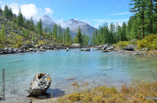 Big Shavlinskoe lake, Altai mountains, Russia photo