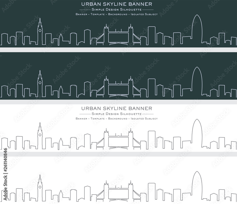 London Single Line Skyline Banner