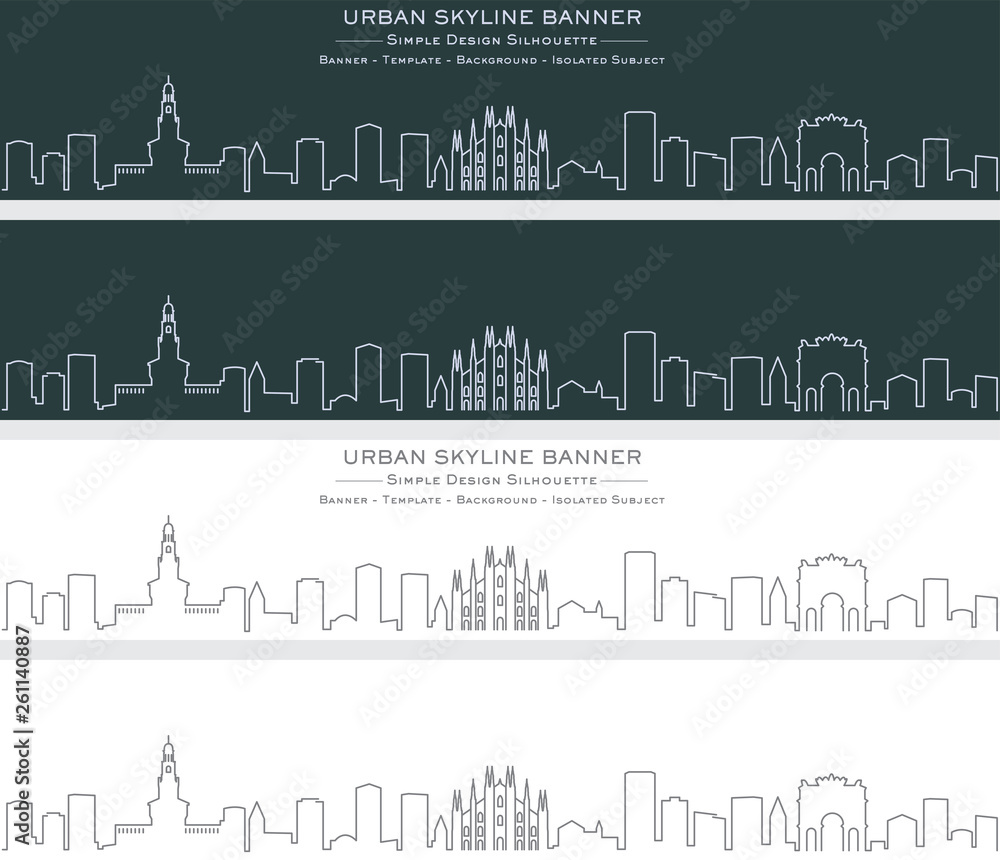 Naklejka premium Mediolan jednowierszowy transparent panoramiczny