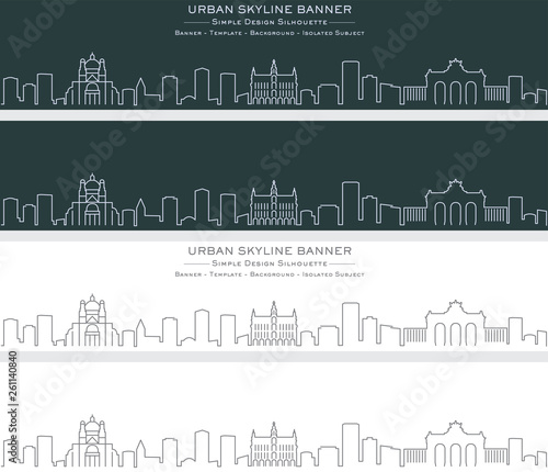 Brussels Single Line Skyline Banner