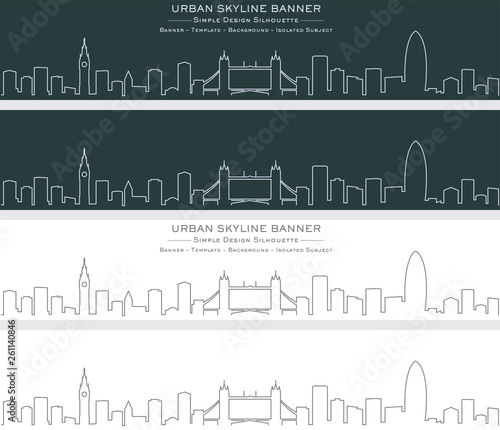 London Single Line Skyline Banner