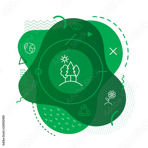 Green forest icon background	