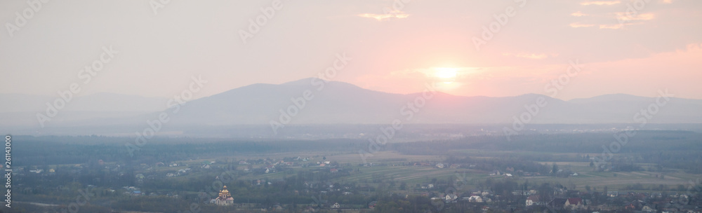 Fototapeta premium Sunset in the mountains. Ukraine, the Carpathians