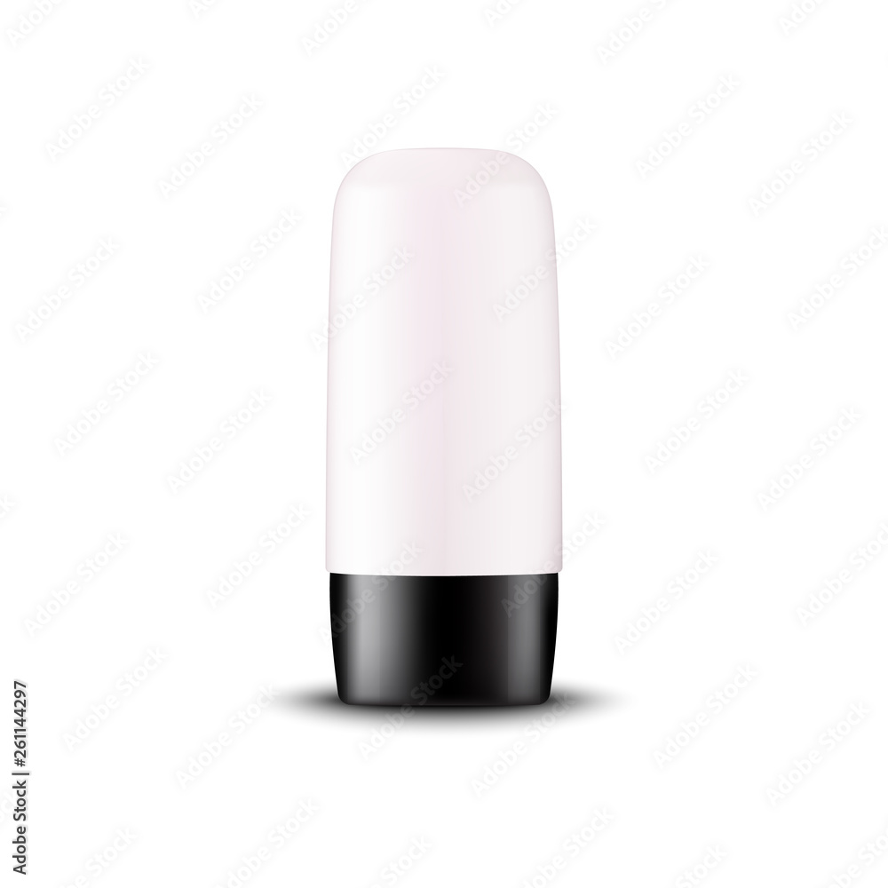 Cosmetics container tube. Realistic 3d plastic cream packaging design element. Template design. Deodorant tube box. Cosmetics container tube. Realistic 3d plastic cream packaging design element. Template design. Deodorant tube box.