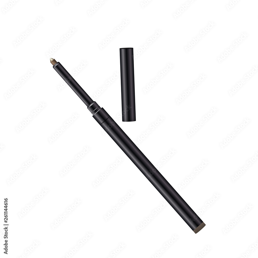 Eyeliner 3d template pencil. Make up realistic pen. Liner. Crayon. Cosmetic Makeup Metal Eyeliner Pencils. Eyeliner 3d template pencil. Make up realistic pen. Liner. Crayon. Cosmetic Makeup Metal Eyeliner Pencils.