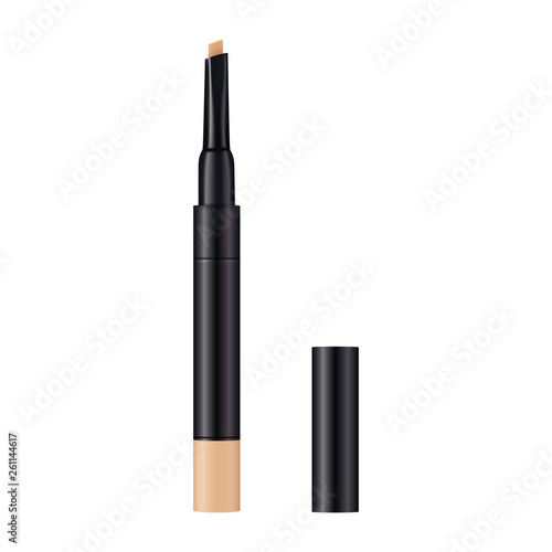 Concealer make up design template. 3d realistic product. Cosmetics isolated on white.
