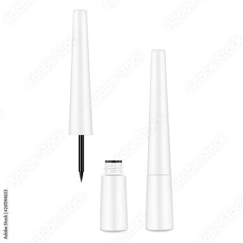 Eyeliner. Liquid 3d liner. Cosmetics template. Female cosmetic tube.