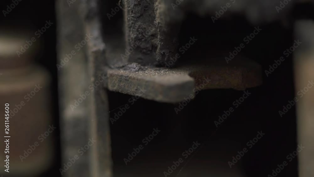 Macro Slider Shot of Rusty Old Machine Treads Macro Slider Shot of Rusty Old Machine Treads